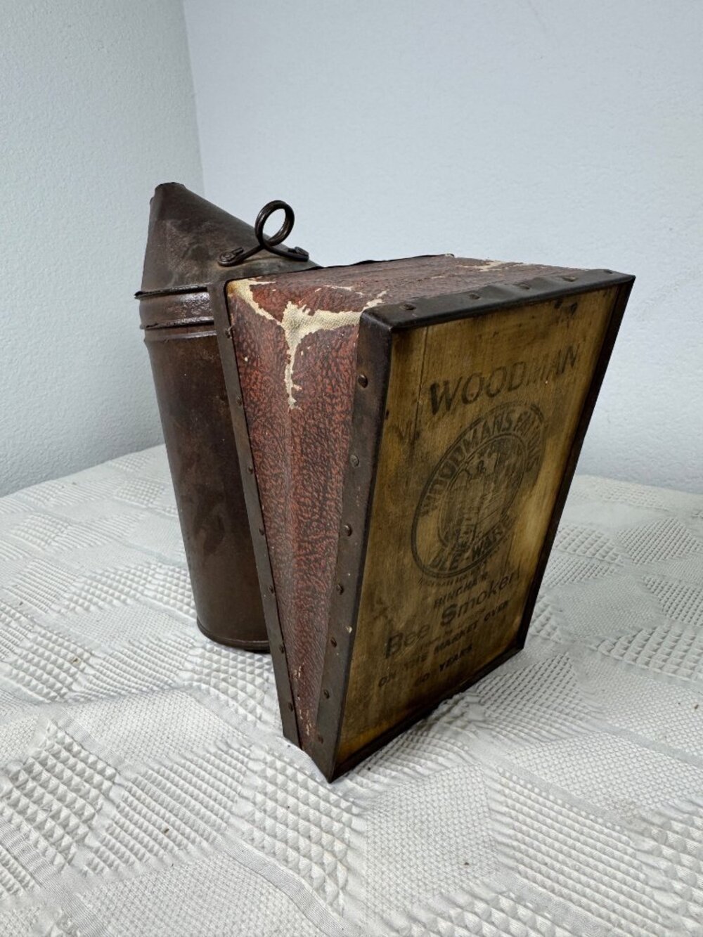 Vintage Woodman Bingham Bee Smoker With Leatherette Bellows and Metal Body